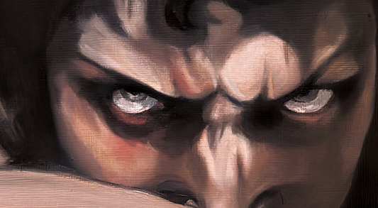 Fallen angel expressive portrait oil painting print a4